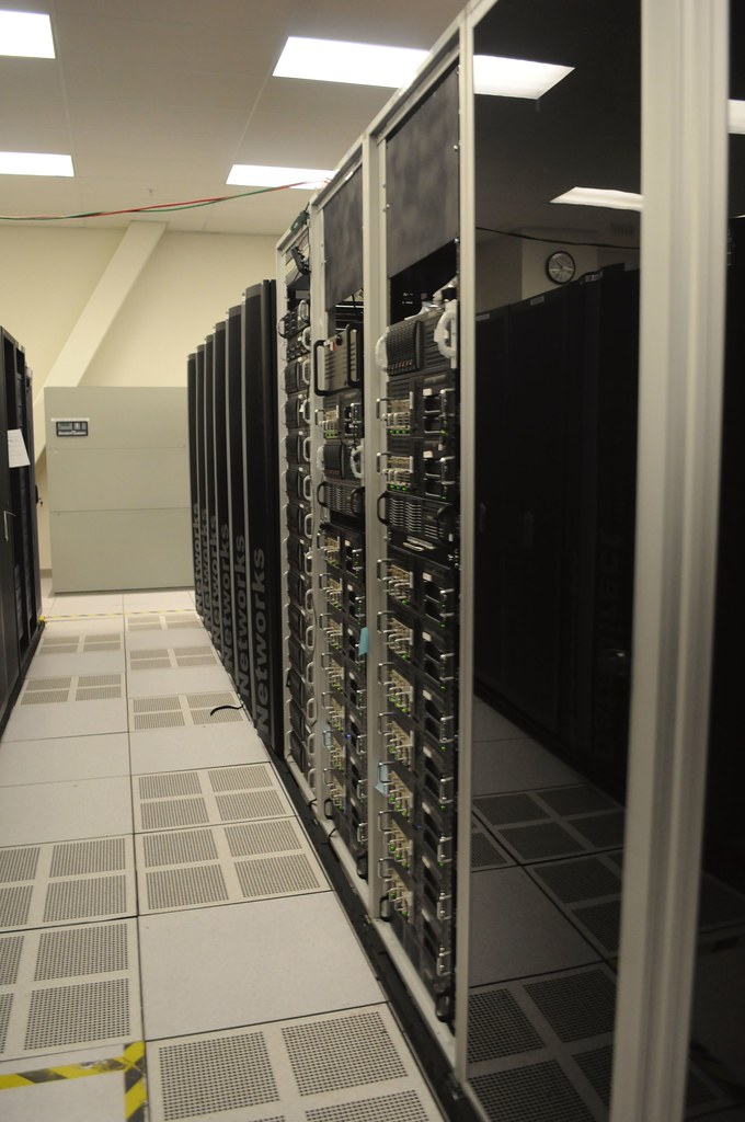 Front of server racks at NERSC data center by D Coetzee (CC0) via Openverse